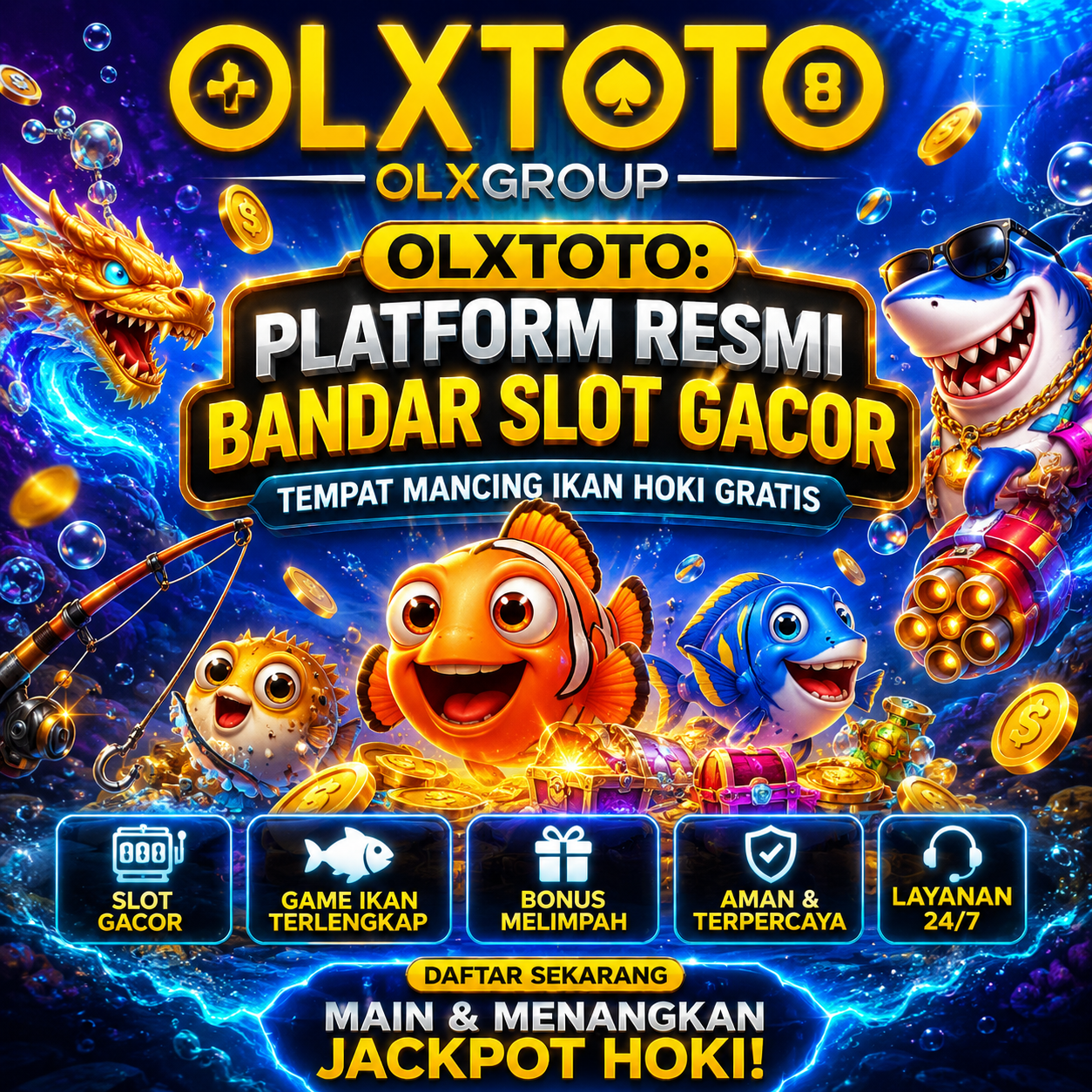 OLXTOTO: Platform Resmi Bandar Slot Gacor Tempat Mancing Ikan Hoki Gratis